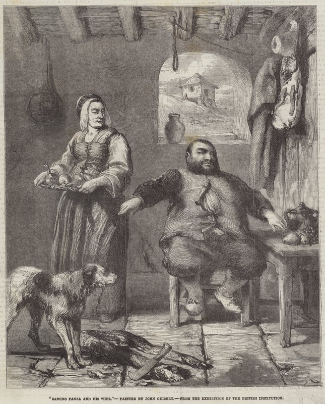 Sancho Panza en zijn vrouw door John Gilbert