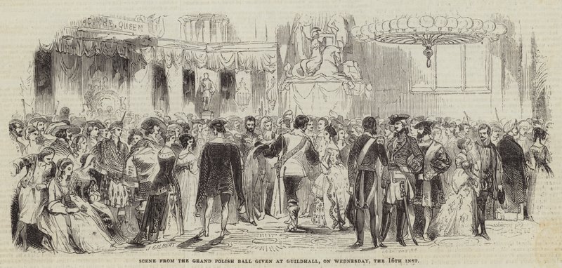 Scène van het Grote Poolse Bal gegeven in Guildhall, op woensdag de 16e door John Gilbert