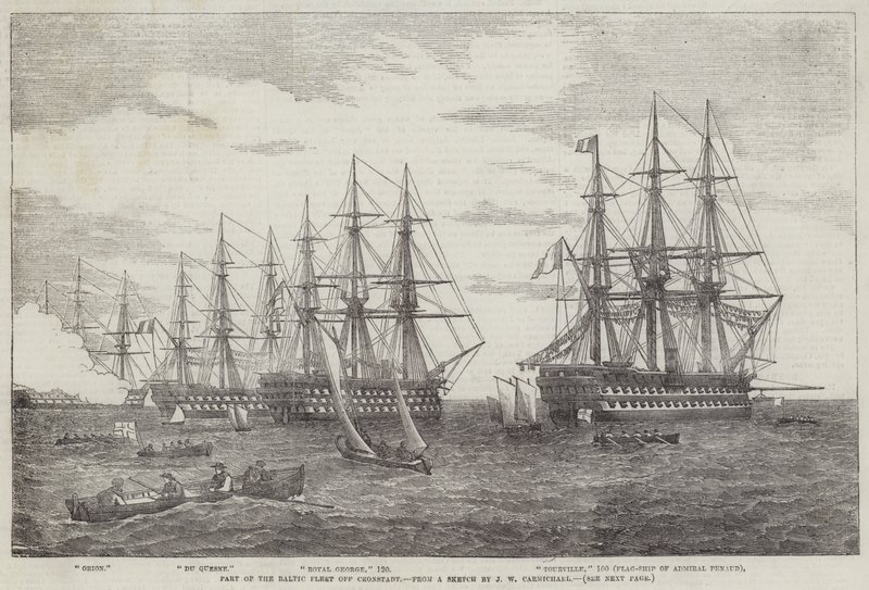 Een deel van de Baltische Vloot bij Kronstadt door John Wilson Carmichael