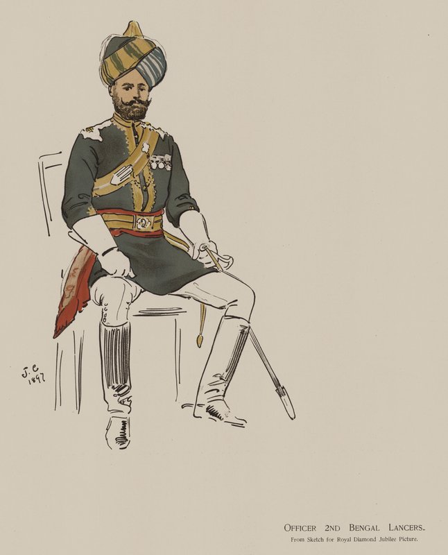 Officier 2e Bengal Lancers door John (after) Charlton