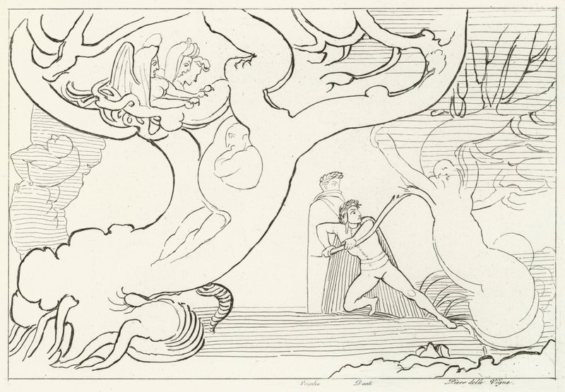 Bos van Harpijen, Inferno, Canto 13 (gravure) door John (after) Flaxman