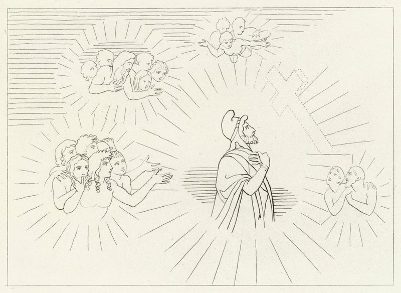 Hemelse Pracht, Paradijs, Canto 20 (gravure) door John (after) Flaxman
