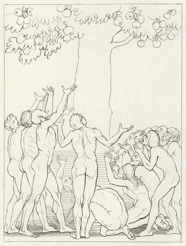 De Onmatigen, Louteringsberg, Canto 24 (gravure) door John (after) Flaxman