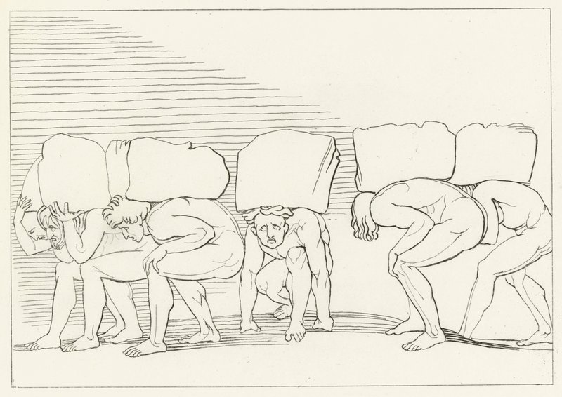 De trotse, Vagevuur, Canto 11 door John (after) Flaxman