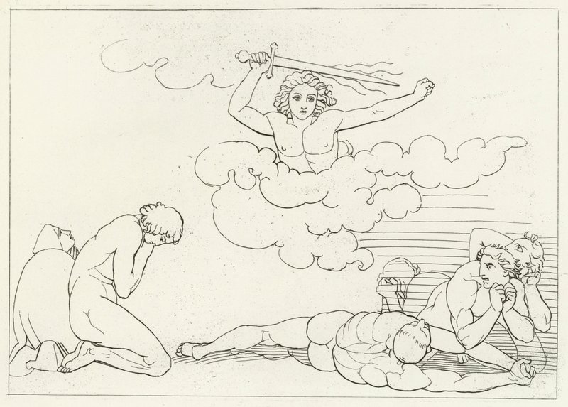 De verschrikkingen van schuld, Paradijs, Canto 22 door John (after) Flaxman
