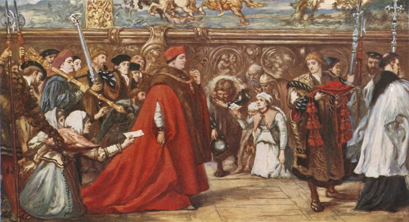 Kardinaal Wolsey op weg naar Westminster Hall door John (after) Gilbert