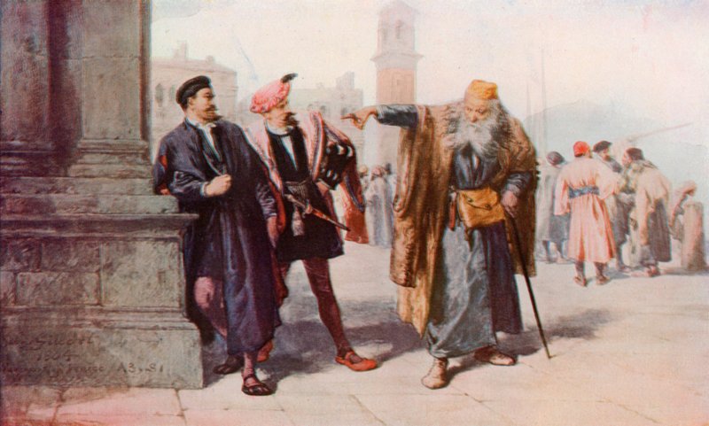 Shakespeare: Het Lokken van Shylock, De Koopman van Venetië, Act III, Scene 1 door John (after) Gilbert