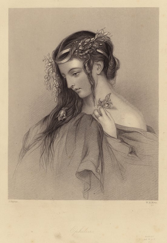 Shakespeare: Hamlet, Ophelia, Act IV, Scene V (gravure) door John (after) Hayter