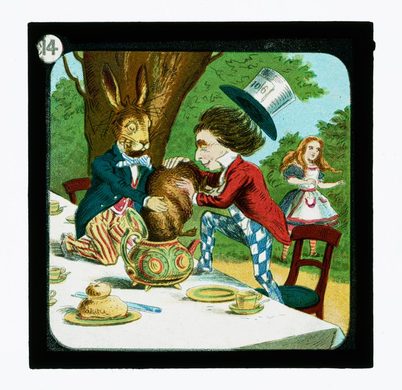 Alice in Wonderland, Gekleurde Lantaarnplaten door John (after) Tenniel