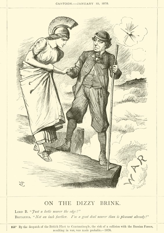 Op de duizelingwekkende rand (gravure) door John (after) Tenniel