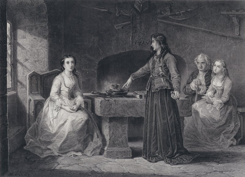 Illustratie voor The Pirate door Sir Walter Scott door John Adam P. Houston