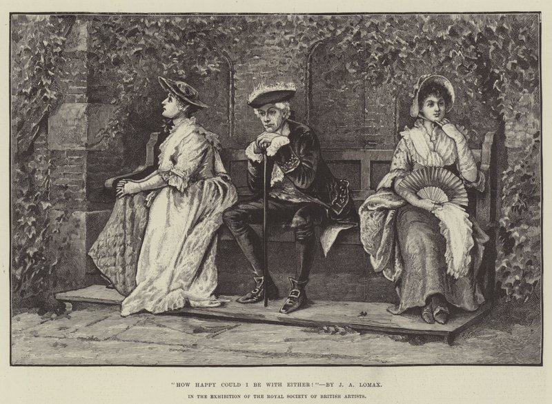 Hoe gelukkig zou ik kunnen zijn met beiden! In de tentoonstelling van de Royal Society of British Artists door John Arthur Lomax