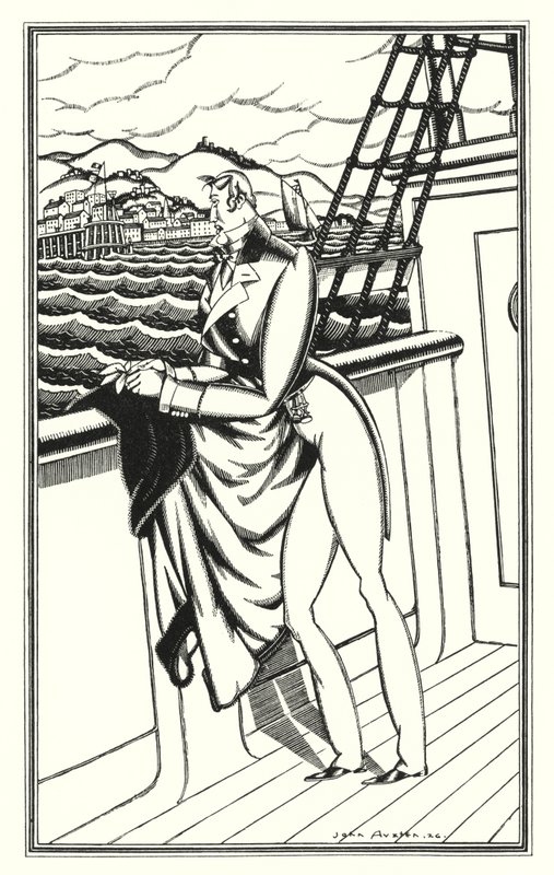 Illustratie voor Don Juan door Lord Byron: "Adieu, Adieu! Mijn geboorteland" door John Austen