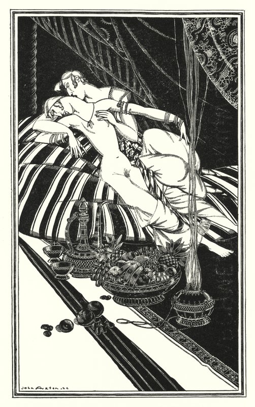 Illustratie voor Don Juan door Lord Byron: Haidee en Juan waren niet getrouwd, de fout was van hen, niet van mij door John Austen