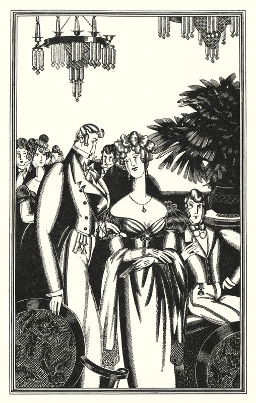 Illustratie voor Don Juan door Lord Byron: Juan werd ontvangen in de beste kringen door John Austen