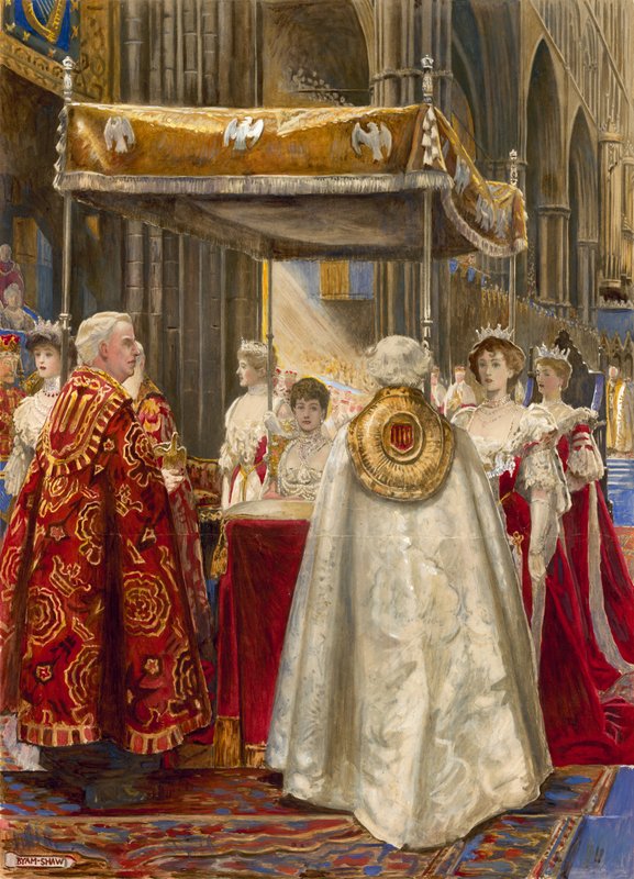 Kroning van Koning Edward VII en Koningin Alexandra, 1904 door John Byam Liston Shaw
