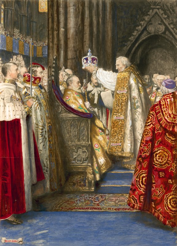 Kroning van Koning Edward VII en Koningin Alexandra, 1904 door John Byam Liston Shaw