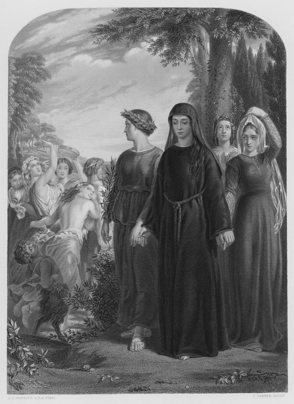 Il Penseroso, uit het schilderij in de Koninklijke Collectie door John Callcott Horsley