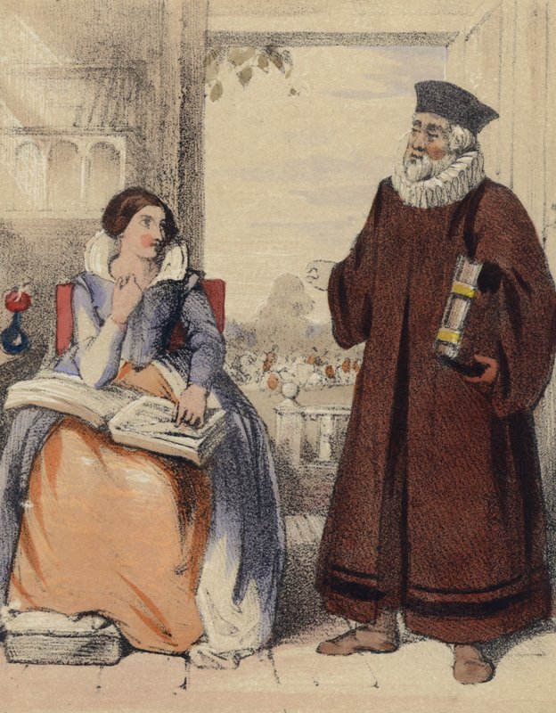 Rogert Ascham, leraar van koningin Elizabeth I door John Callcott Horsley