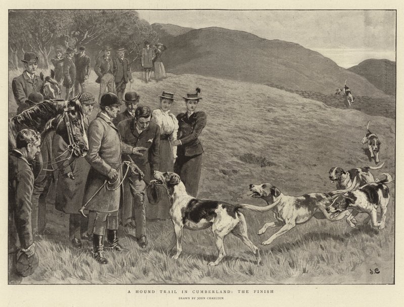 Een Hondenrace in Cumberland, de Finish door John Charlton