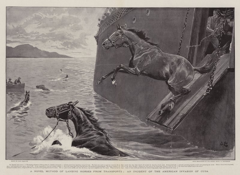 Een Nieuwe Methode om Paarden van Transporten te Laten, een Incident van de Amerikaanse Invasie van Cuba door John Charlton