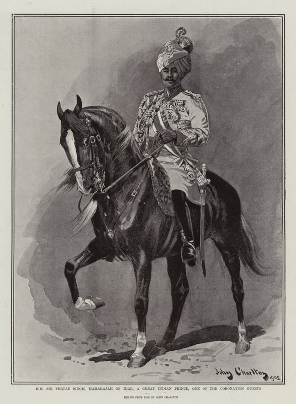 H H Sir Pertab Singh, Maharajah van Idar, een grote Indiase prins, een van de kroningsgasten door John Charlton