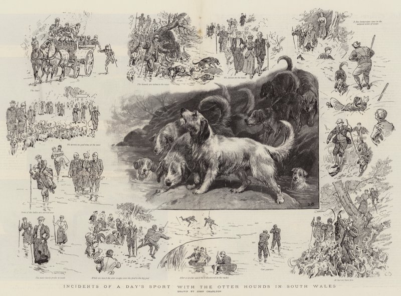Incidenten van een Dag Jagen met de Otterhonden in Zuid-Wales door John Charlton