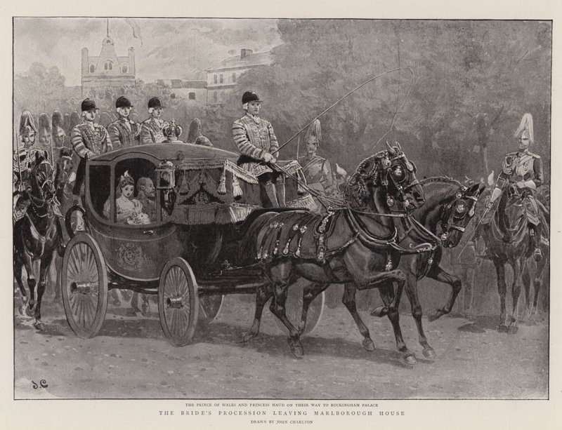 De bruidstoet verlaat Marlborough House door John Charlton