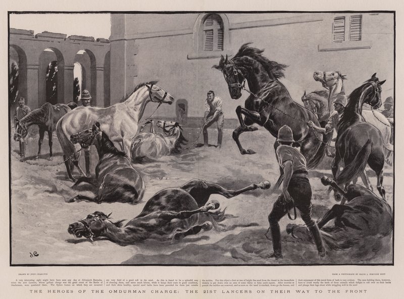 De Helden van de Omdurman Charge, de 21e Lancers op Weg naar het Front door John Charlton