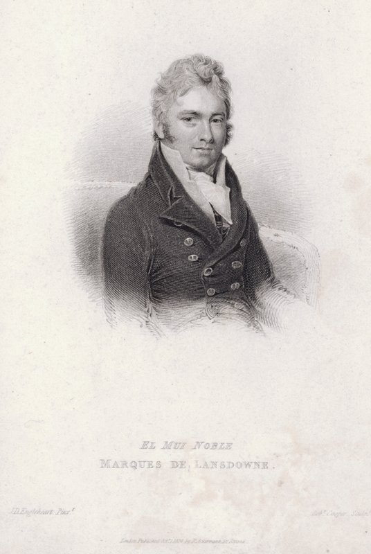 Henry Petty-Fitzmaurice, 3e Markies van Lansdowne, Engelse Whig-politicus, minister van Binnenlandse Zaken en minister van Financiën (gravure) door John Cox Dillman (after) Engleheart