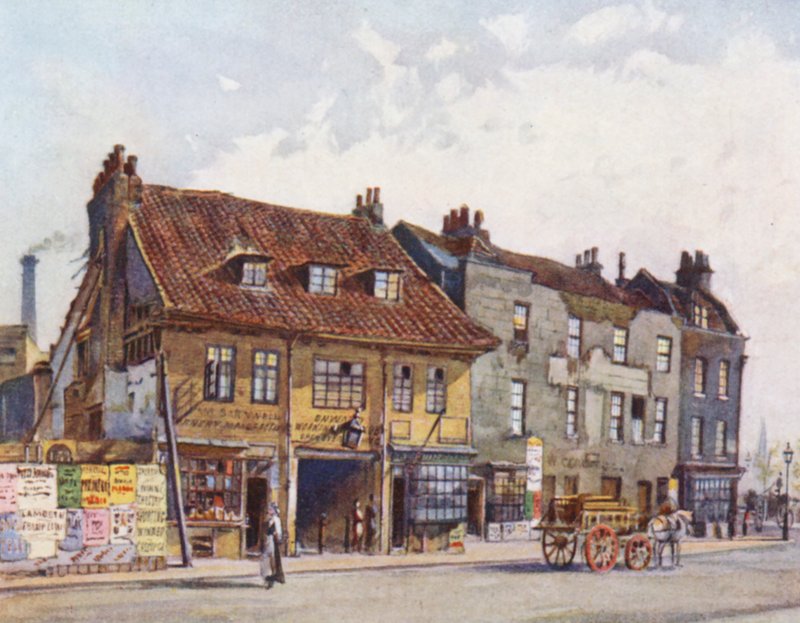 Verloren Londen: Huizen aan de westkant van Church Street, Lambeth door John Crowther