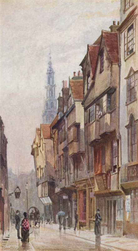 Verloren Londen: Wych Street, kijkend naar het oosten vanaf New Inn Gateway door John Crowther