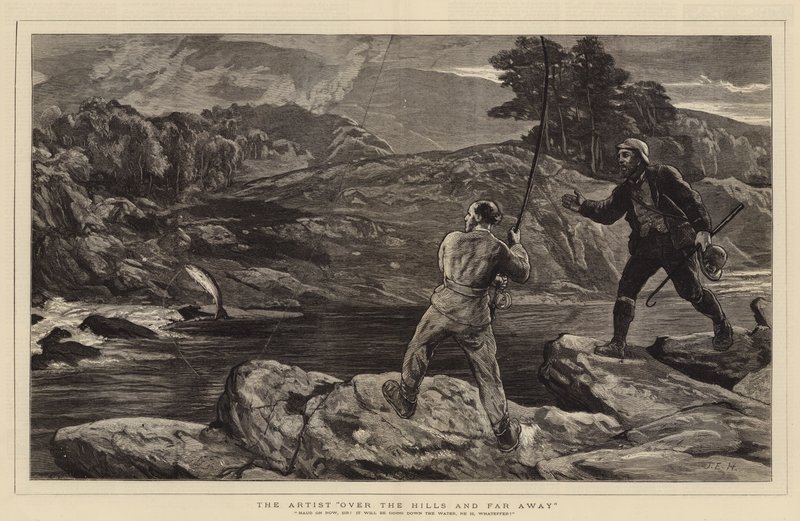 De kunstenaar over de heuvels en ver weg door John Evan Hodgson