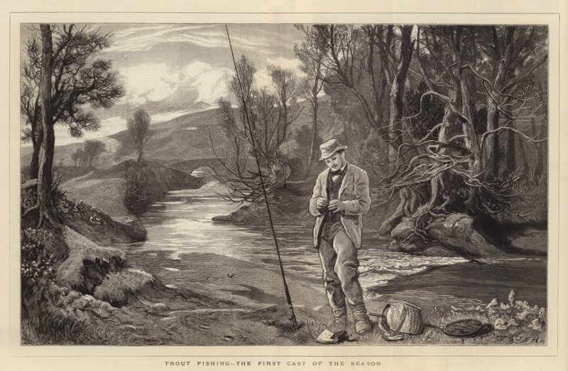 Vissen op forel, de eerste worp van het seizoen door John Evan Hodgson