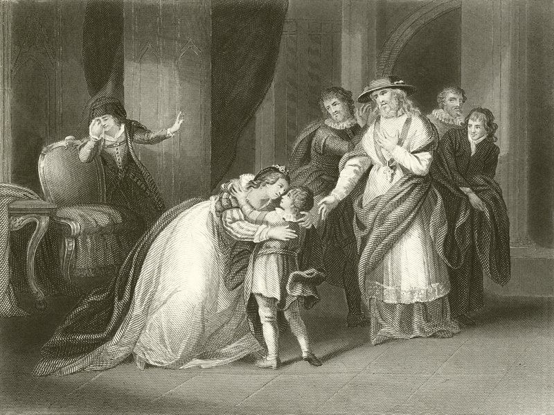 Elizabeth, koningin van Edward IV, neemt afscheid van haar zoon de hertog van York door John Francis Rigaud