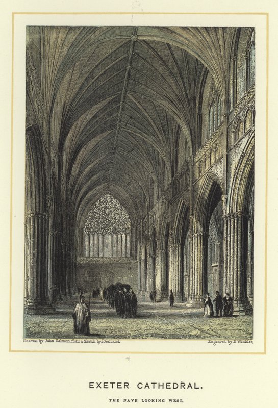 Exeter Cathedral, het schip kijkend naar het westen door John Francis Salmon