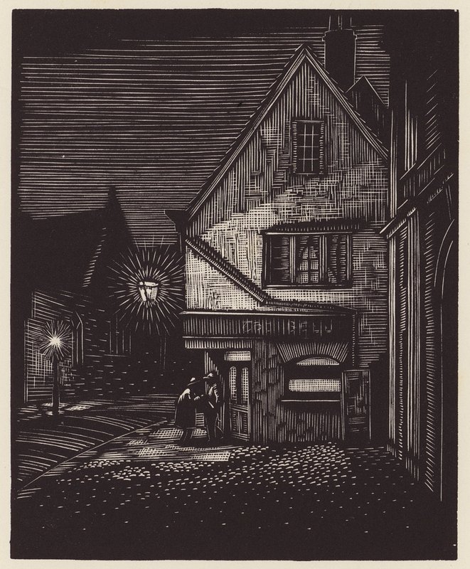 Cambridge: Peas Hill (houtsnede) door John Frederick Greenwood
