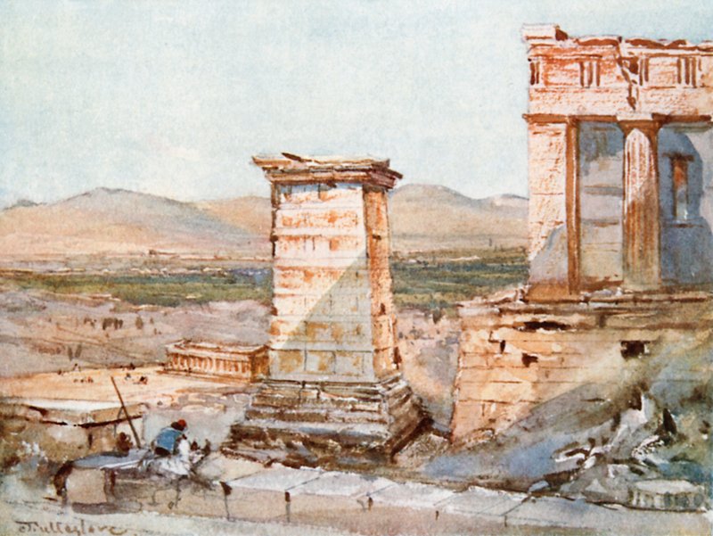 Athene. Het monument van Agrippa en de Pinacotheek door John Fulleylove