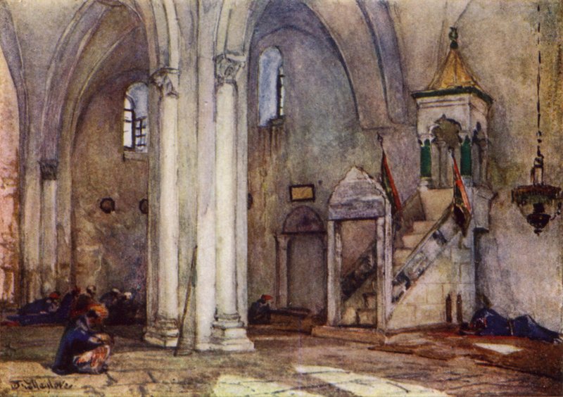 Interieur van de moskee in Samaria door John Fulleylove