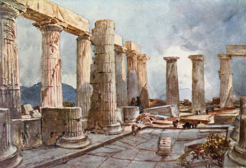 Interieur van de Tempel van Apollo in Bassae in Arcadië door John Fulleylove