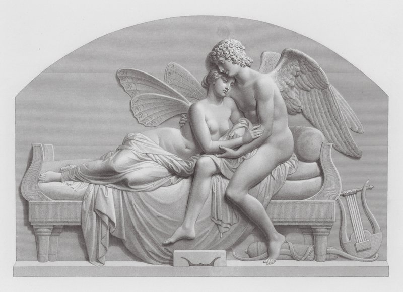 Cupido en Psyche door John Gibson