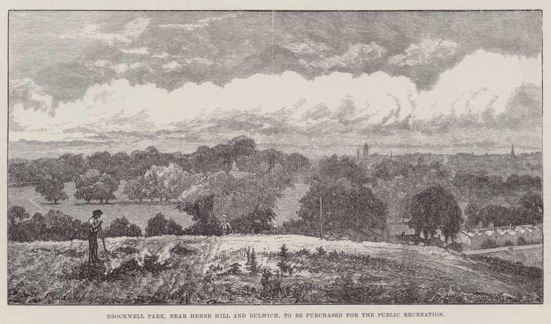 Brockwell Park, nabij Herne Hill en Dulwich, aan te kopen voor het Openbaar Recreatie door John Gilbert