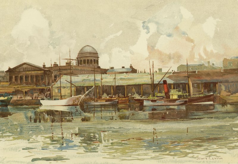 Liverpool: Deel van Salthouse Dock, met Douanehuis door John Glynn
