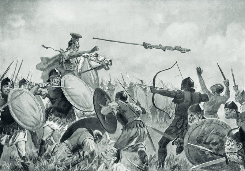 Een Romeinse slag met de Volsciërs door John Harris Valda