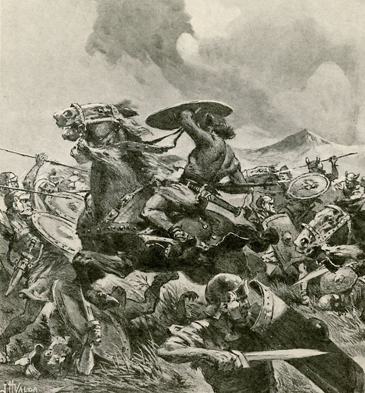 Romeinen vechten met het leger van Hannibal door John Harris Valda