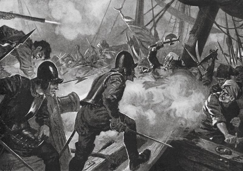 De slag bij Lepanto door John Harris Valda