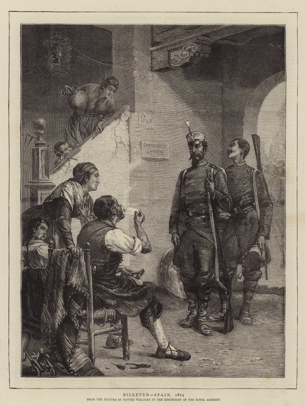 Ingekwartierd, Spanje, 1874 door John Haynes Williams