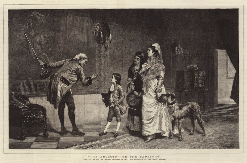 De Voorouder op het Wandtapijt door John Haynes Williams