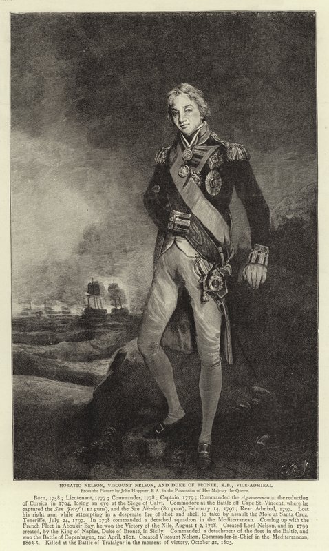 Horatio Nelson, Burggraaf Nelson, en Hertog van Bronte, KB, Vice-Admiraal door John Hoppner