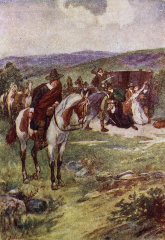 Moord op James Sharp, aartsbisschop van St Andrews door militante Covenanters, Magus Muir, Schotland door John Jellicoe